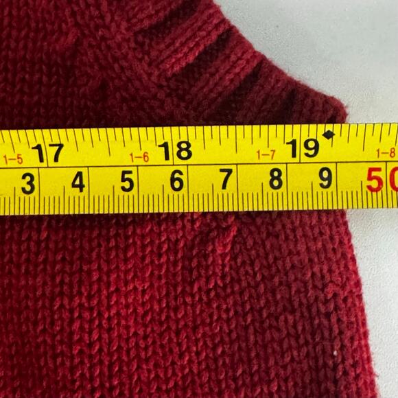 VINTAGE Red NEW Lands End Sweater Vest Mens  100% Cotton Medium - Picture 6 of 7